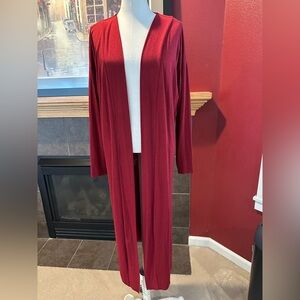 NWT Loft dark red knit duster cardigan